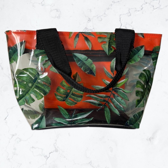 Monstera Leaves Clear Vinyl Tote - Picture 1 of 12